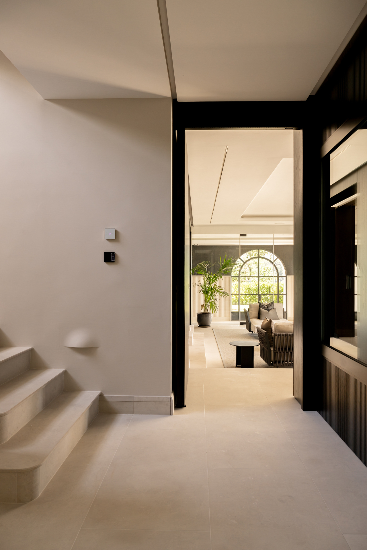 Hallway opening onto the garden lounge.